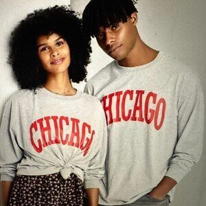 Wild Fable UniseX Long Sleeve T-Shirt Heather Gray Lightweight Cotton SIZE L